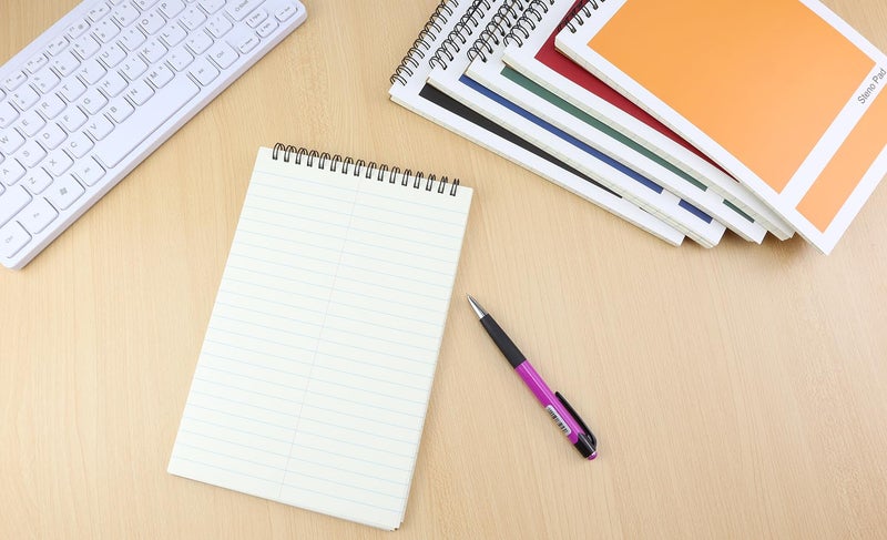 Aacehlh Top Spiral Steno Pads 6 Pack Notepads 6x9 Inches 80 Sheets White Paper Gregg Rule Steno Notebooks for Writing Notes in School  University  College  Office - Image 5